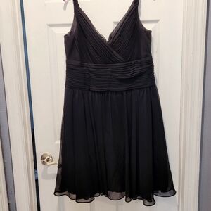 VTG Evan Picone Elegant Black Pleated Waist Dress Size 16